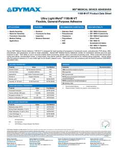 Dymax 1180-M-VT MD Medical Device Adhesive Product Data Sheet