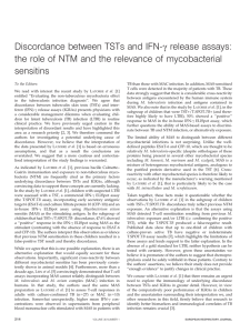 Discordance between TSTs and IFN-c release assays