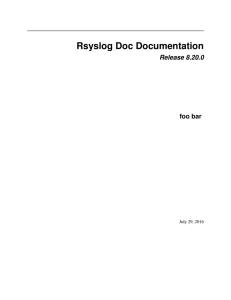 Rsyslog Doc Documentation