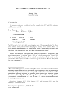 FOCUS AND WH-FEATURES IN INTERROGATIVE C * Kensuke