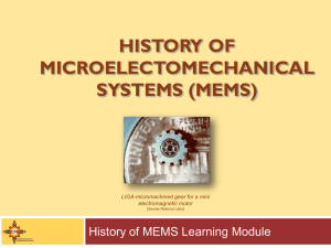 History of MEMS - Scme