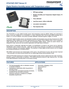 HTU21D(F) RH/T Sensor IC Digital Relative Humidity sensor with