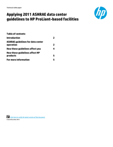 Applying 2011 ASHRAE data center guidelines to HP ProLiant