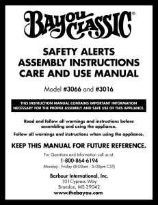 safety alerts assembly instructions care and use manual