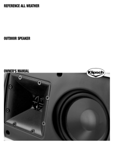 reference all weather outdoor speaker owner`s manual