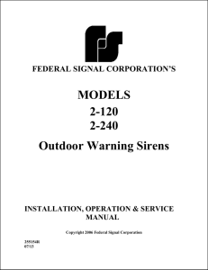 2-120 2-240 MODELS Outdoor Warning Sirens