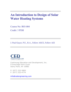 An Introduction to Design of Solar Water Heating