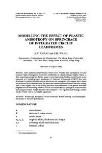 modelling the effect of plastic anisotropy on springback of integrated