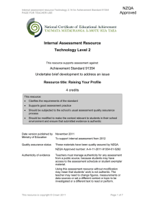 Internal Assessment Resource