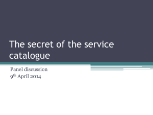 The secret of the service catalogue