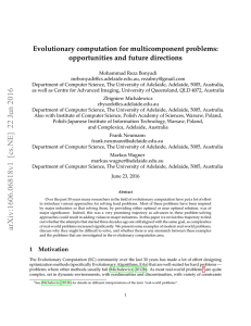 Evolutionary computation for multicomponent problems