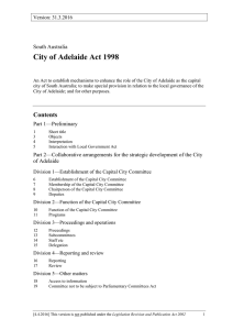 City of Adelaide Act 1998 - South Australian Legislation