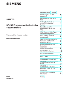S7-200 Programmable Controller System Manual