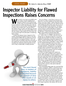 Inspector Liability for Flawed Inspections Raises Concerns