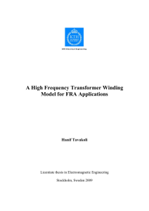 A High Frequency Transformer Winding Model for FRA