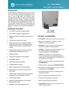 CAT CARD 2 and CAT CARD 4 - Select Engineered Systems