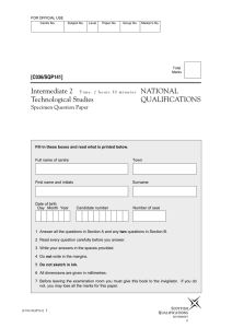 Specimen Question Papers and Marking Instructions