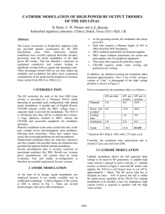 Cathode Modulation of High Power RF Output Triodes of the