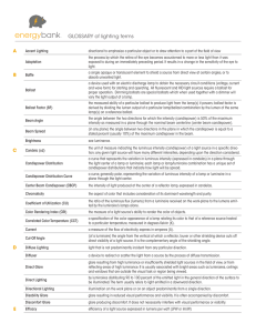 GLOSSARY of lighting terms - energybank LED Done Right