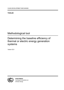 Determining the baseline efficiency of thermal or electric energy