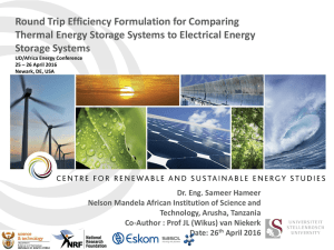 Round Trip Efficiency Formulation for Comparing Thermal Energy