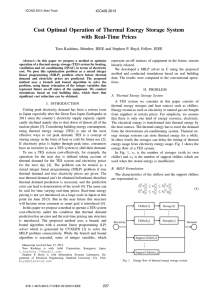 Cost Optimal Operation of Thermal Energy Storage System with