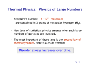Thermal Physics: Physics of Large Numbers