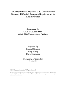 A Comparative Analysis of U.S., Canadian and Solvency II Capital