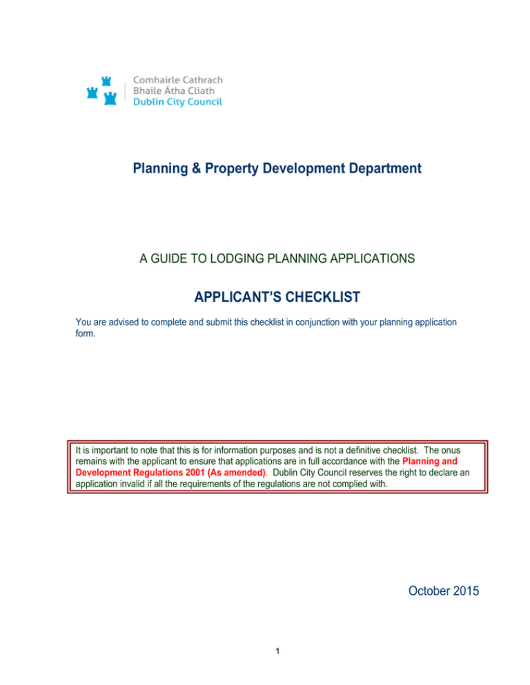Planning Application Checklist