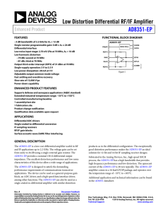 Low Distortion Differential RF/IF Amplifier AD8351