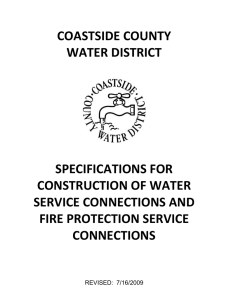 COASTSIDE COUNTY WATER DISTRICT SPECIFICATIONS FOR