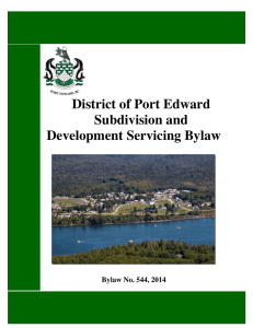District of Port Edward Subdivision and Development Servicing Bylaw