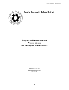 Peralta Community College District Program and Course Approval