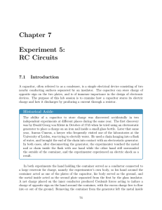 Chapter 7 Experiment 5: RC Circuits