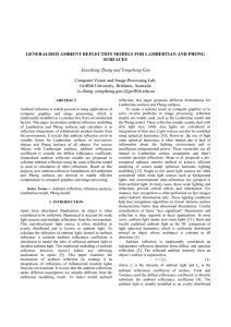 GENERALISED AMBIENT REFLECTION MODELS FOR