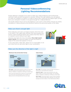 Personal Videoconferencing: Lighting Recommendations