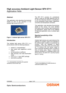 High accuracy Ambient Light Sensor SFH 5711 Application Note