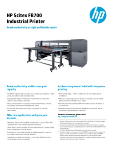 Data Sheet: HP Scitex FB700 Industrial Printer