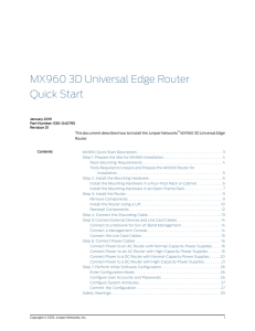 MX960 3D Universal Edge Router Quick Start