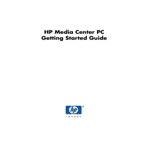 HP Media Center PC Getting Started Guide