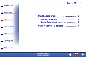 Scan to PC 1 Create a scan profile . . . . . . . . . . . . . . . . . . . . 2 Custom