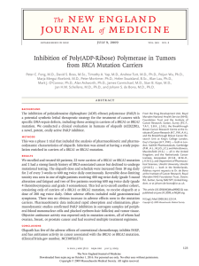 Inhibition of Poly (ADP-Ribose) Polymerase in Tumors from BRCA