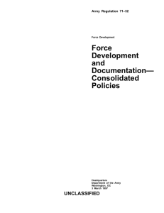 Force Development and Documentation— Consolidated Policies