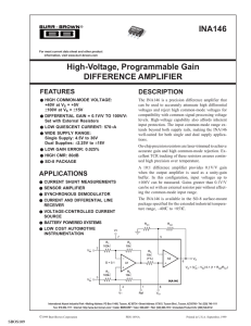 High-Voltage, Programmable Gain Difference Amplifier