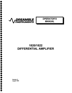 DA1820/DA1822 Differential Amplifier Operator`s Manual
