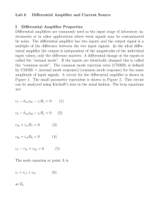 Lab 6 Differential Amplifier and Current Source I Differential