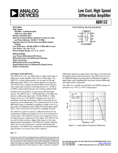 AD8132 Low Cost, High Speed Differential Amplifier Data Sheet