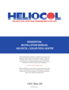 RESIDENTIAL INSTALLATION MANUAL HELIOCOL® SOLAR