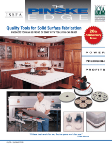 Solid Surface tool catalog