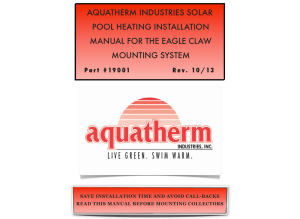 aquatherm industries solar pool heating installation manual for the